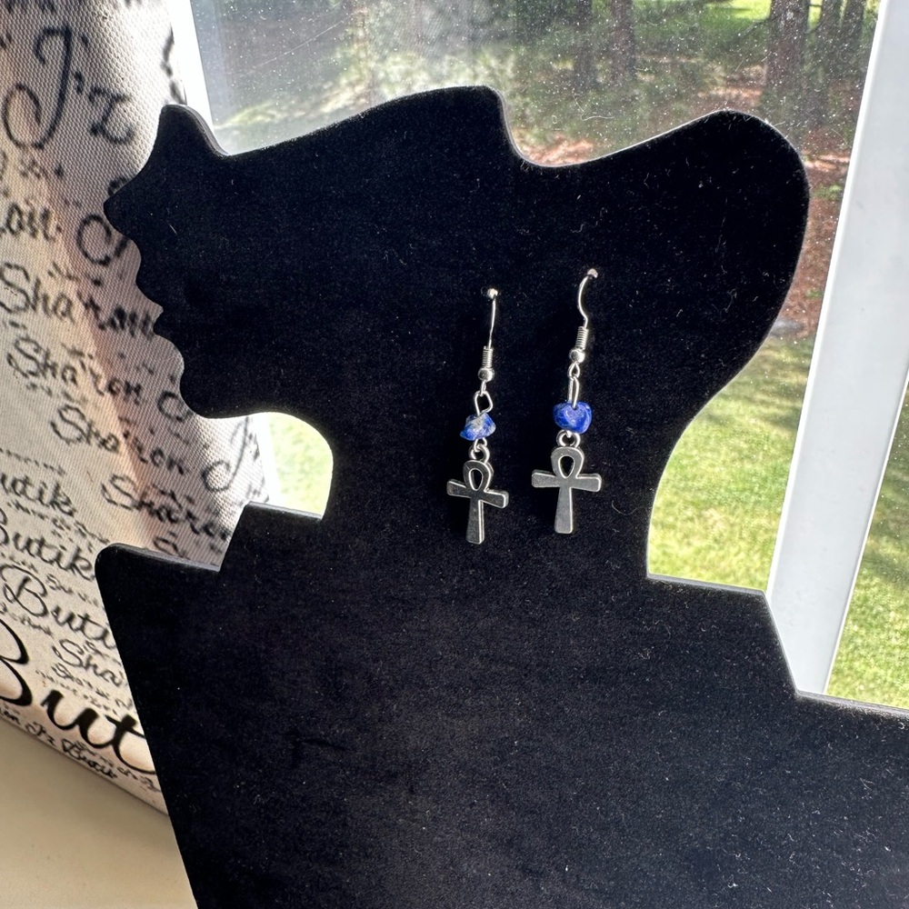 Silver Ankh Earrings Handmade with Love ☮️❤️🔆